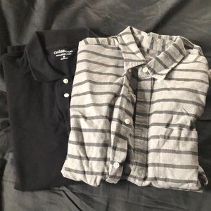 Two men’s casual dress shirts